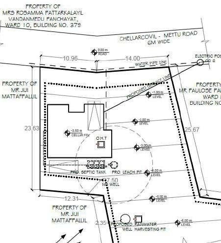 Site plan of Valley Twin House on the sloping plot